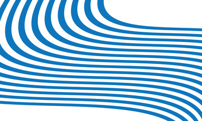 Poster - abstract blue bold wave line pattern.
