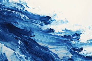 Poster - A detailed close-up view of a painting featuring vibrant blue paint. This image can be used for various artistic and creative projects