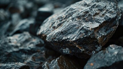 Poster - A pile of rocks sitting on top of another pile of rocks. Can be used to depict stability, balance, or the concept of building something strong