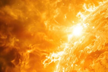 Poster - A close-up view of the sun against a beautiful sky background. Perfect for nature and landscape themes