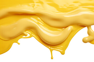 Wall Mural - Melting cheese runs from top to bottom isolated on transparent background