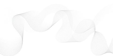 Aufkleber - Abstract grey, white smooth element swoosh speed wave modern stream background. Wave with lines created using blend tool. Abstract frequency sound wave lines and twisted curve lines background.