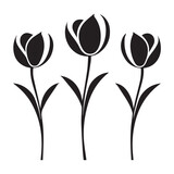 Fototapeta Tulipany - Tulip flower icon set. Simple illustration of vector design.