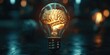 A light bulb with a glowing brain inside. Perfect for illustrating creativity, innovation, and bright ideas. Can be used in presentations, articles, and educational materials