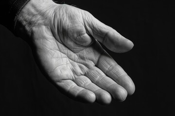 Poster - A person's hand holding something in their palm. Can be used to depict concepts of care, support, or offering