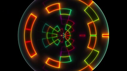 Poster - Abstract circle neon. Computer generated 3d render