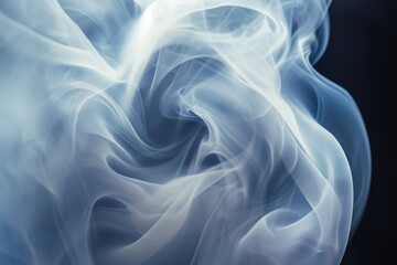 Poster - Close-up shot of smoke against a black background. Can be used to create a mysterious or atmospheric effect
