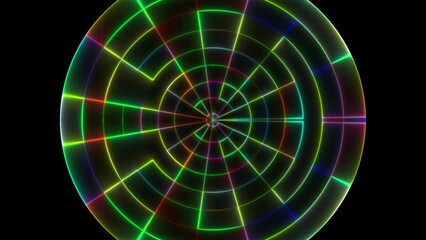 Poster - Abstract circle neon. Computer generated 3d render