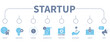 Startup banner web icon vector illustration concept
