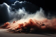 The wind blows huge clouds of dust across the desert at night. Generated by artificial intelligence