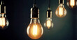 Glowing light bulb creative idea,leadership and difference concept