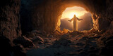 Fototapeta  - Easter, crucifixion and resurrection of Jesus Christ the Messiah