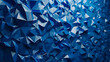 Vibrant electric blue origami creates a mesmerizing display on a majorelle blue surface, blurring the lines between art and geometry