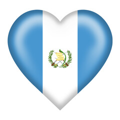 Fototapete - Guatemala flag heart button isolated on white with clipping path