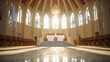Corpus Christi Catholic church ceremony ostensory for worship Copy space image Place for adding text or design 
