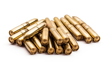 Ammunition isolated on white background created with Generative Ai