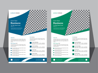 a bundle of 2 templates, business flyer design vector illustration, abstract business flyer