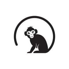 Poster - monkey logo vector icon simple illustration design