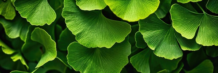 Ginkgo Leaves. Natural leaf texture background. Branches of a ginkgo tree