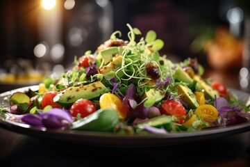 Canvas Print - Gourmet fresh vegetable salad on a plate