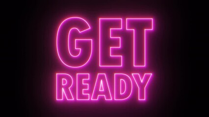 Poster - Get Ready text. Computer generated 3d render