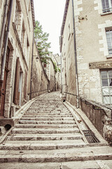 Wall Mural - Old historical buildings in the narrow street at ancient city Blois  France