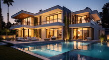 Beautiful Modern Style Luxury Home Exterior At Suns