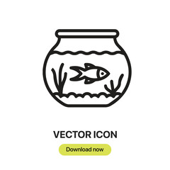 Poster - Aquarium icon vector. Linear-style sign for mobile concept and web design. Aquarium symbol illustration. Pixel vector graphics - Vector.	