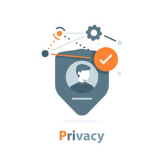 Fototapete - Privacy icon,personal protection sign, authentication security icon, secure confidentiality label image
