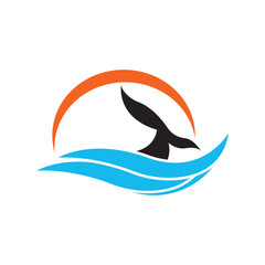 Poster - Shark fin logo template vector icon illustration design