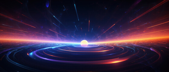 Wall Mural - 3d illustration of a nebula in the universe, showcasing a vibrant blue and black cosmic background.