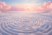  Pink Clouds Maze. Shapes And Circles. Soothing Rhythms.Surrealism.