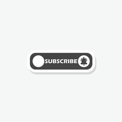 Wall Mural - Subscribe button with notification bell icon sticker isolated on gray background