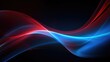 abstract blue and red waves on black background, vector illustration. AI generated