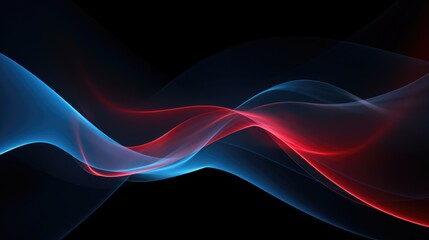 Aufkleber - abstract background with blue and red waved lines for brochure, website, flyer design. AI generated