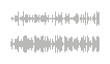 © Hanna - Set of voice message template. Equalizer symbols. Audio chat speech sound wave icons. Elements for mobile messenger, podcast online radio interface, music player or app. Waveform patterns. Eps.