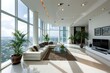 Modern Living Room in High Rise Condominium
