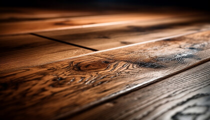 Sticker - Wooden plank flooring creates an old fashioned, rustic backdrop for nature generated by AI