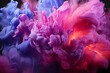 Electric pink and deep violet liquids colliding in a vibrant explosion
