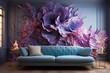 Ethereal wisps of lavender and celestial blue, captured in stunning detail to craft an otherworldly abstract wallpaper with liquid color sensations