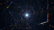 3D rendering of an abstract digital tunnel in cyberspace made of particles