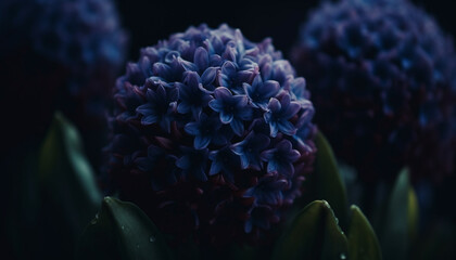 Sticker - Freshness and growth in a close up of a purple flower generated by AI