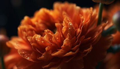 Canvas Print - Close up of a vibrant yellow flower head in nature generated by AI