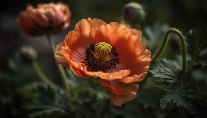 Canvas Print - A vibrant yellow flower head blossoms in the meadow generated by AI