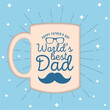 Happy father day vintage invitational card with coffee mug Vector