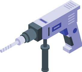 Poster - Construction electric hammer drill icon isometric vector. Object saw. Machine rotary