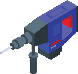 Poster - Handle hammer drill icon isometric vector. Object equipment. Electrical impact