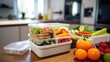Detailed shot of a lunchbox with healthy snacks and balanced meals, symbolizing the effort put into maintaining worklife balance.