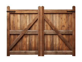 Wall Mural - Wooden Farm Ranch Gate Isolated on Transparent Background
