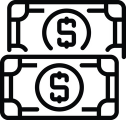 Wall Mural - Dollar cash money icon outline vector. Market retail. Outlet fashion